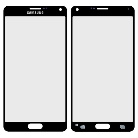 Скло корпуса для Samsung N910H Galaxy Note 4, чорне