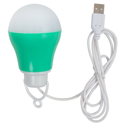 USB LED світильник 5 Вт холодний білий, корпус зелений, 5 В, 450 лм 