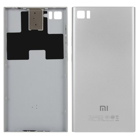 Задня панель корпуса для Xiaomi Mi 3, срібляста, з тримачем SIM карти, з боковою кнопкою, TD SCDMA