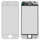 Скло корпуса для iPhone 5S, iPhone SE, з рамкою, з ОСА-плівкою, біле