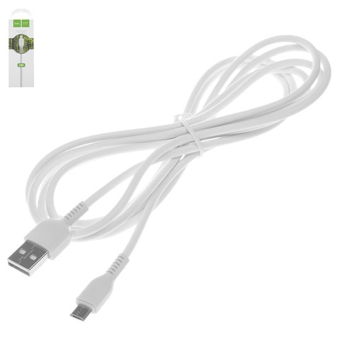 USB кабель Hoco X20, USB тип A, micro USB тип B, 200 см, 2,4 А, білий, #6957531068891