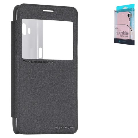 Чехол Nillkin Sparkle laser case для Samsung J320 Galaxy J3 2016 , черный, книжка, пластик, PU кожа, #6902048111837