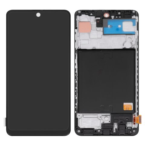 Дисплей для Samsung A515 Galaxy A51, черный, с рамкой, Сopy, TFT 