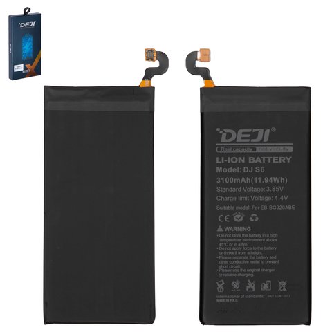 Аккумулятор Deji EB BG920ABE для Samsung G920 Galaxy S6, Li ion, 3,85 B, 3100 мАч