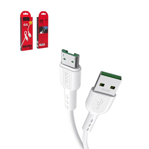 USB кабель Hoco X33, USB тип A, micro USB тип B, 100 см, 4 А, белый, VOOC, #6931474709158