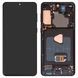 Дисплей для Samsung G996 Galaxy S21 Plus 5G, черный, с рамкой, Оригинал (переклеено стекло)