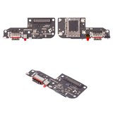 Шлейф для Xiaomi Poco F5, конектора зарядки, з мікрофоном, з компонентами, High Copy, плата зарядки