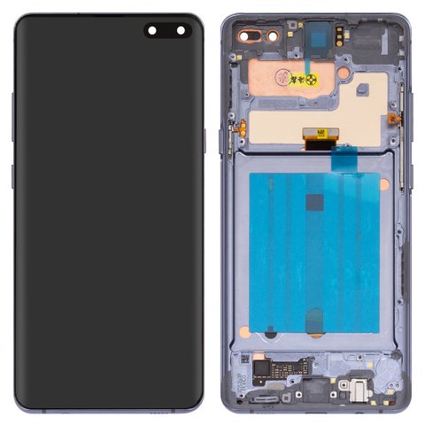 Дисплей для Samsung G977 Galaxy S10 5G, G977B Galaxy S10 5G, чорний, з рамкою, Оригінал переклеєне скло 