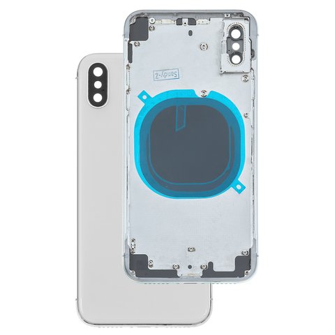 Housing compatible with iPhone X, white, with SIM card holders, with side buttons 