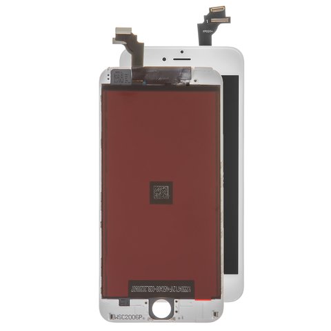LCD compatible with Apple iPhone 6 Plus, white, with frame, AAA, Tianma, with camera and proximity sensor plastics 