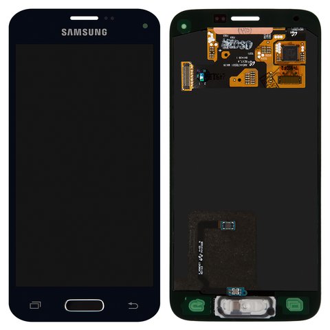 LCD compatible with Samsung G800H Galaxy S5 mini, dark blue, without frame, original change glass 
