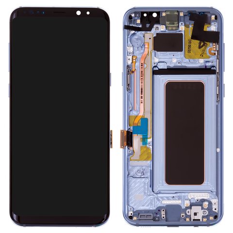 Дисплей для Samsung G955 Galaxy S8 Plus, голубой, с рамкой, Original PRC , coral Blue, original glass