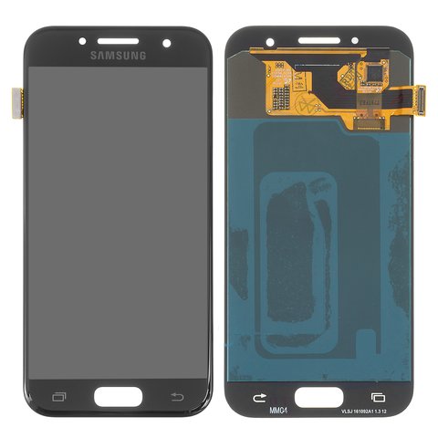 LCD compatible with Samsung A320 Galaxy A3 2017 , black, without frame, original change glass 
