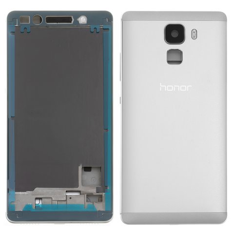 Housing compatible with Huawei Honor 7, white, silver 