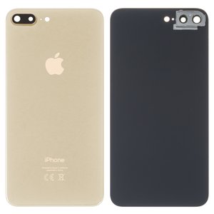 Housing Back Cover compatible with iPhone 8 Plus, golden, with camera lens, small hole 