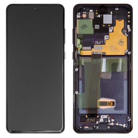 Pantalla LCD puede usarse con Samsung G988 Galaxy S20 Ultra, negro, con marco, Original PRC , cosmic black