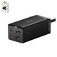 Mains Charger Baseus GaN5 Pro Desktop, (67 W, Quick Charge, black, with cable USB type C to USB type C, USB Type A for data transferring only, 4 output, 1.5 m) #CCGP110201