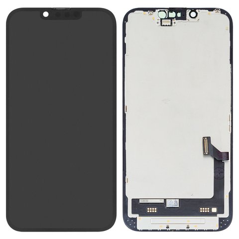 LCD compatible with iPhone 14, black, with frame, PRC, NEW 