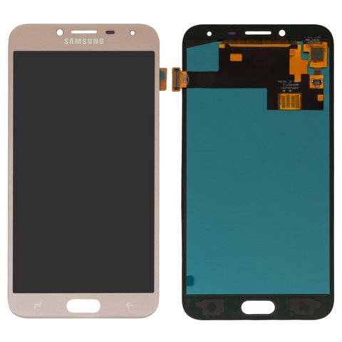 Pantalla LCD puede usarse con Samsung J400 Galaxy J4 2018 , dorado, sin marco, High Copy, con borde ancho, OLED 