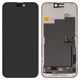 LCD compatible with iPhone 15 Pro Max, (black, with frame, HC, (OLED), YK OEM hard)