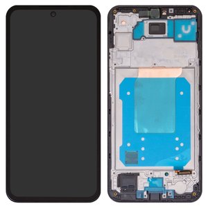 LCD compatible with Samsung M356 Galaxy M35, black, with frame, Original PRC  