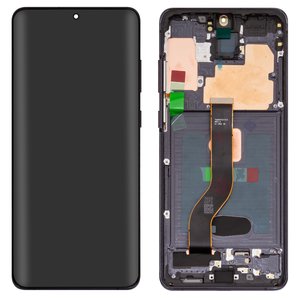Pantalla LCD puede usarse con Samsung G985 Galaxy S20 Plus, G986 Galaxy S20 Plus 5G, negro, con marco, High Copy, OLED  cosmic black