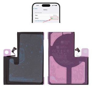 Battery compatible with iPhone 13 Pro Max, Li ion, 3.85 V, 4352 mAh, without error "Unknown Part", A2653 , genuine IC 