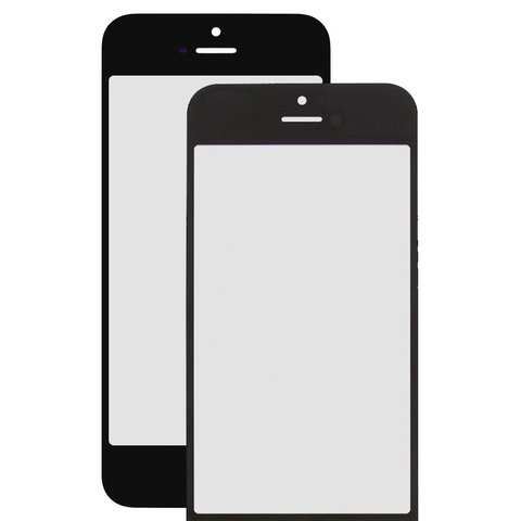 Housing Glass compatible with Apple iPhone 5S, iPhone SE, with frames, black 