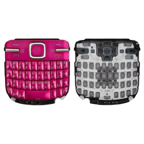 Keyboard compatible with Nokia C3 00, pink, russian 