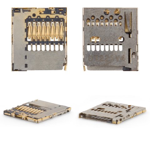 Memory Card Connector compatible with Sony F3111 Xperia XA, F3112 Xperia XA Dual, F3113 Xperia XA, F3115 Xperia XA, F3116 Xperia XA Dual, G3412 Xperia XA1 Plus Dual; Nokia 206 Asha, 302 Asha, 308 Asha, 603, 701, 820 Lumia, C2 00, C2 05, C6 01, C7 00, E6 00, N8 00, X2 02, X2 05