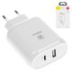 Mains Charger Baseus BS-EUQC02, (32 W, Quick Charge, USB Type C input 5V 3A/9V 2.5A/12V 2A/15V 1.8A, 220 V, (USB connector 5V 1A), white) #CCALL-BG02