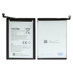 Battery BL 49FT compatible with Tecno Camon 15 CD7 , Pop 4 BC2 , Pop 5 Lite, Spark 5 KD7S , Spark 6 Go KE5, KE5J , Spark 7 KF6n , Spark 8P, Spark 8T, Spark Go 2020 , Spark Go 2022 , Li Polymer, 3.85 V, 5000 mAh, Original PRC  