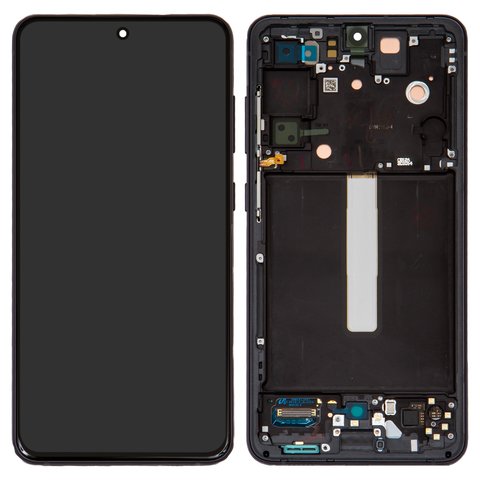 LCD compatible with Samsung G990B Galaxy S21 FE 5G, black, with frame, Original PRC  