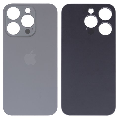 Housing Back Cover compatible with iPhone 15 Pro, gray, no need to remove the camera glass, HC, natural Titanium, big hole