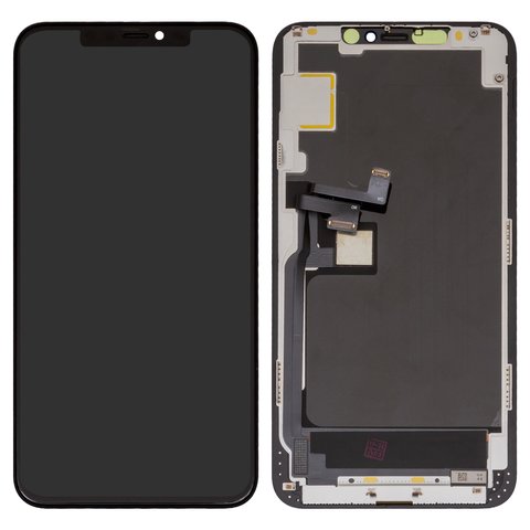 LCD compatible with iPhone 11 Pro Max, black, with frame, HC, without IC, OLED , OEM soft 