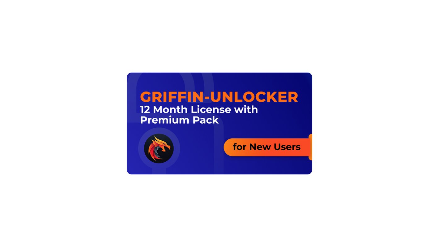 Griffin Unlocker 12 Month License with Premium Pack for New Users GsmServer