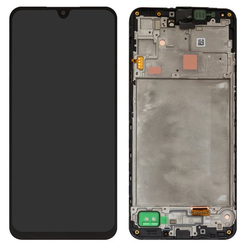 LCD compatible with Samsung A165 Galaxy A16, black, with frame, original change glass 