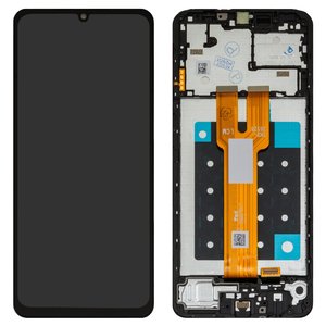 Дисплей для Samsung A066 Galaxy A06 5G, черный, с рамкой, Оригинал переклеено стекло 
