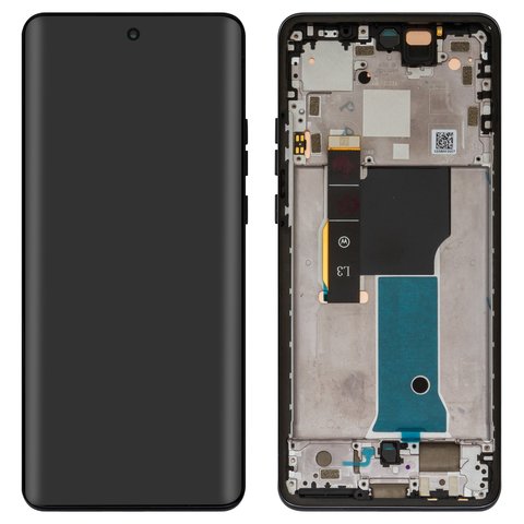 LCD compatible with Motorola Edge 40 Neo, black, with frame, Original PRC  