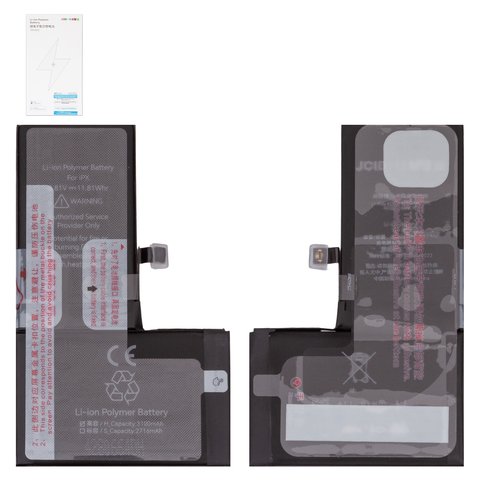 Аккумулятор JCID для Apple iPhone X, Li Polymer, 3,81 В, 3100 мАч, повышенная ёмкость