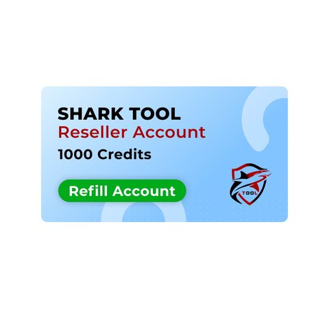 1000 créditos del Servidor Shark Tool  recarga de cuenta de revendedor existente 