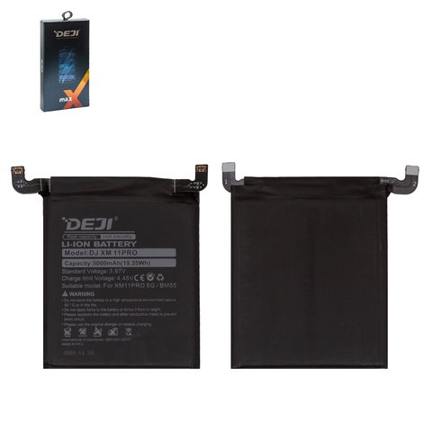 Batería Deji BM55 puede usarse con Xiaomi Mi 11 Pro, Mi 11 Ultra, Li ion, 3.87 V, 5000 mAh