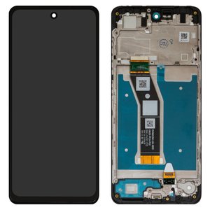 Pantalla LCD puede usarse con Motorola Moto E14, Moto G04, Moto G04s, negro, con marco, Original PRC 