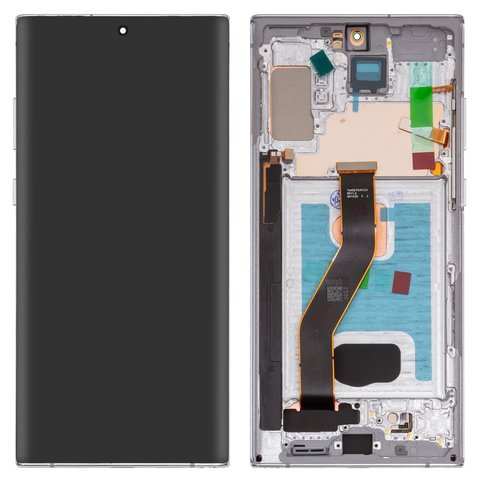 Pantalla LCD puede usarse con Samsung N975F Galaxy Note 10 Plus, plateado, con marco, High Copy, OLED 