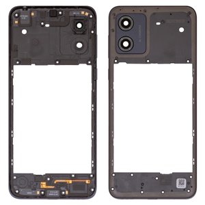 Parte media de carcasa puede usarse con Motorola Moto E13 XT2345, negra, con vidrio de cámara