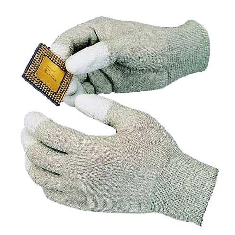 Антистатические перчатки с полеуретановыми пальцами Goot WG 3M 65х205мм 