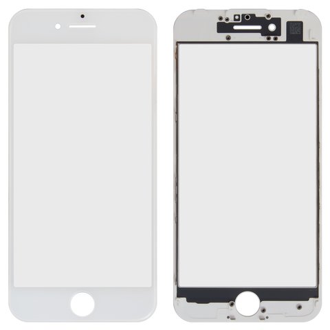 Стекло корпуса для iPhone 7, с рамкой, с OCA пленкой, белое