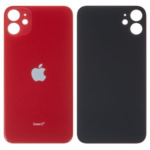 Задняя панель корпуса для iPhone 11, красная, не нужно снимать стекло камеры, big hole