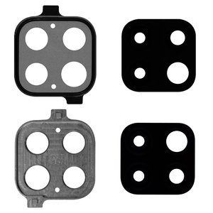 Скло камери для Huawei P40 Lite, чорне, з рамкою