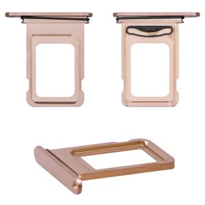 Держатель SIM карты для iPhone 12 Pro, iPhone 12 Pro Max, золотистый, double SIM